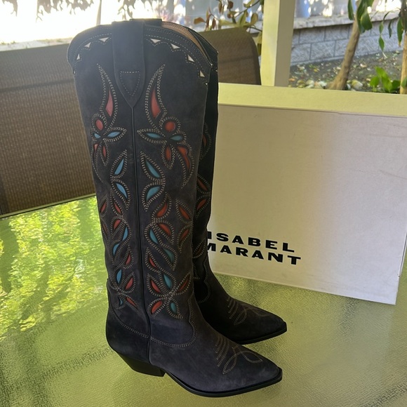 Isabel Marant Denvee Suede Western Boots - Picture 11 of 12